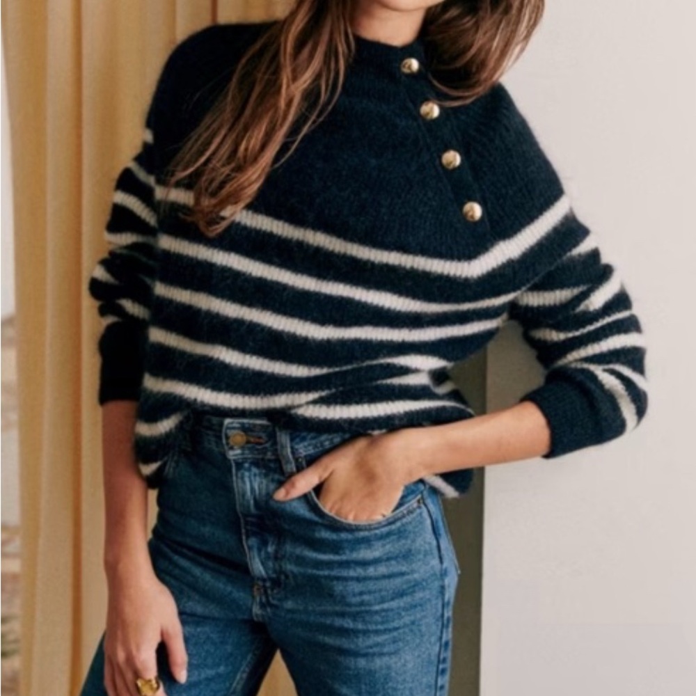 Sezane Trudy striped navy sweater